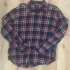 J. Crew Men's Casual Plaid Shirt - Navy and Red